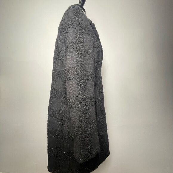 Tahari Lurex Plaid Bucle Coat - Picture 3 of 6